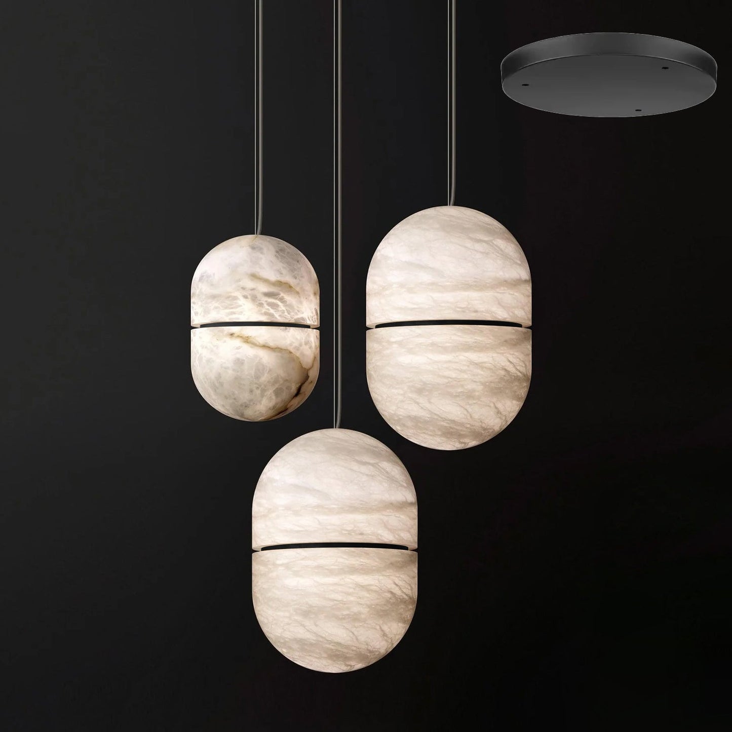 Strata Alabaster Pendant Light Capsule-shaped