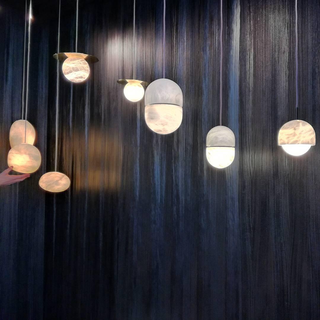 Strata Alabaster Pendant Light Capsule-shaped