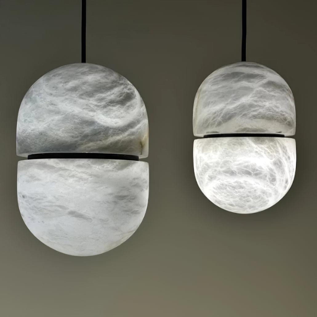 Strata Alabaster Pendant Light Capsule-shaped