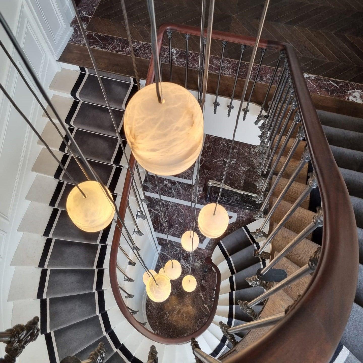Strata Alabaster Pendant Light Capsule-shaped