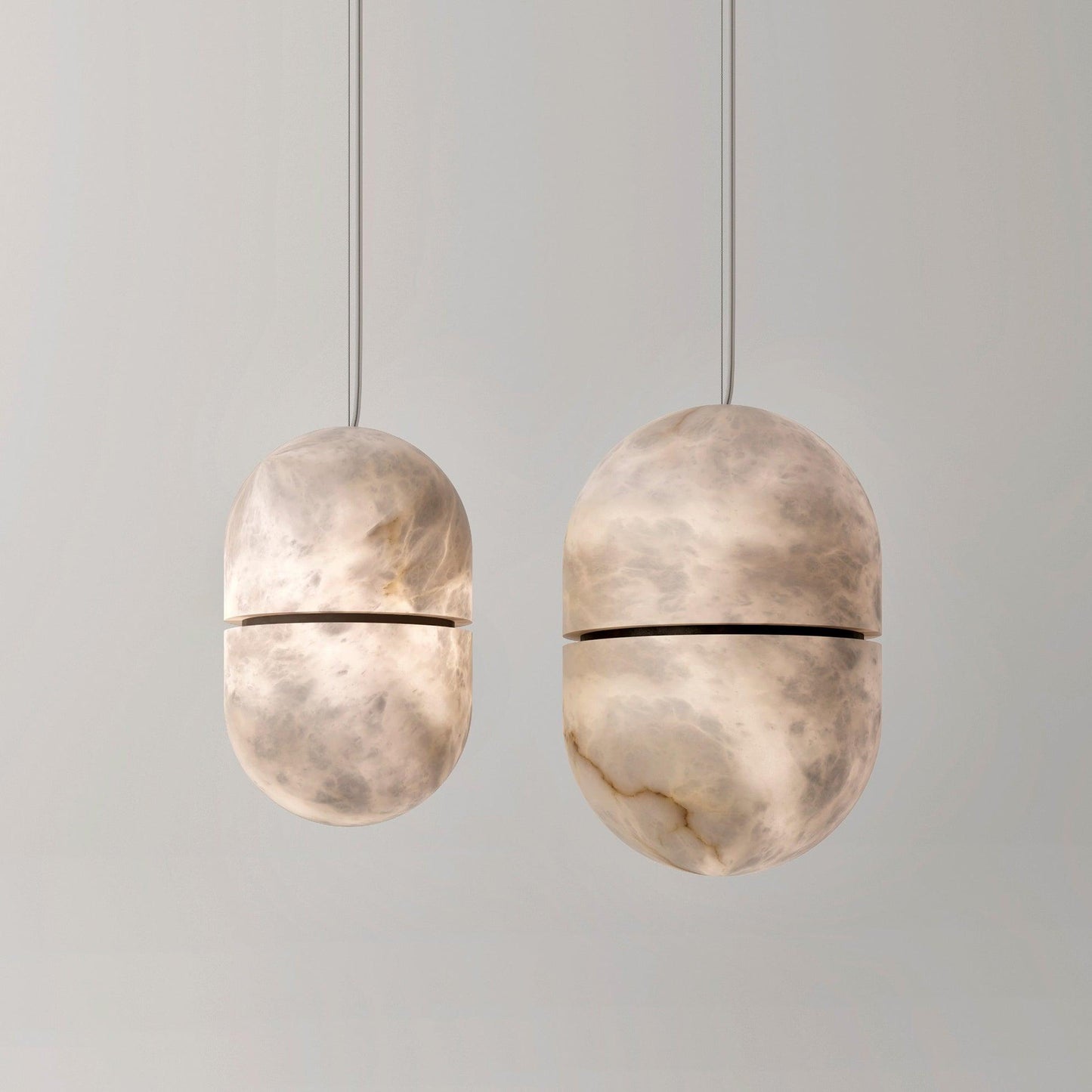 Strata Alabaster Pendant Light Capsule-shaped