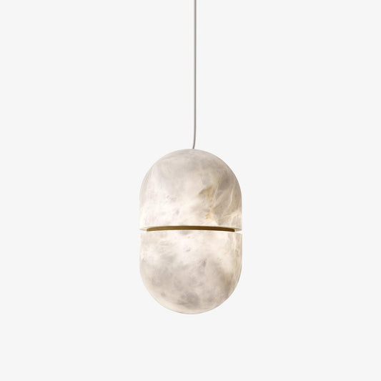 Strata Alabaster Pendant Light Capsule-shaped