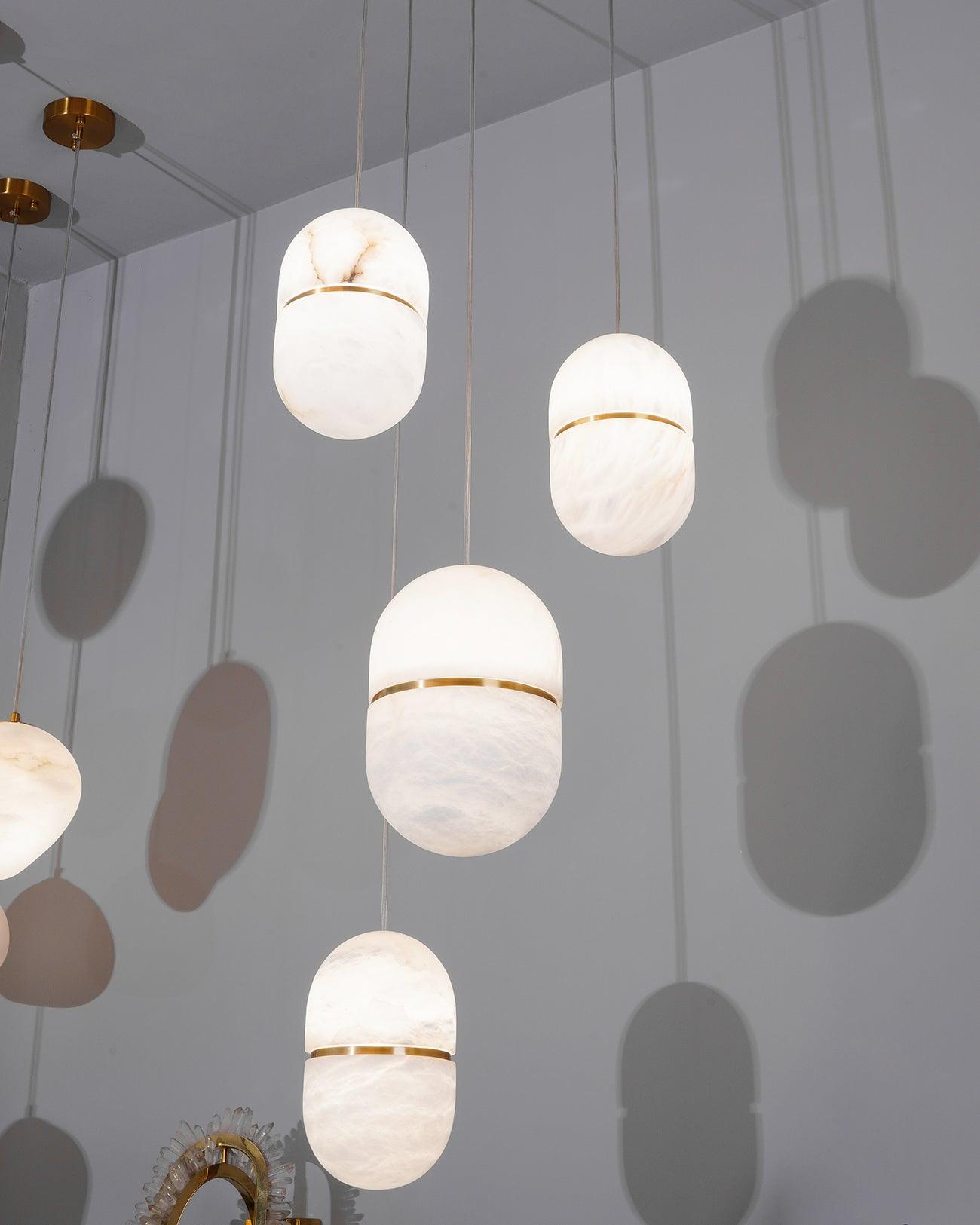 Strata Alabaster Pendant Light Capsule-shaped