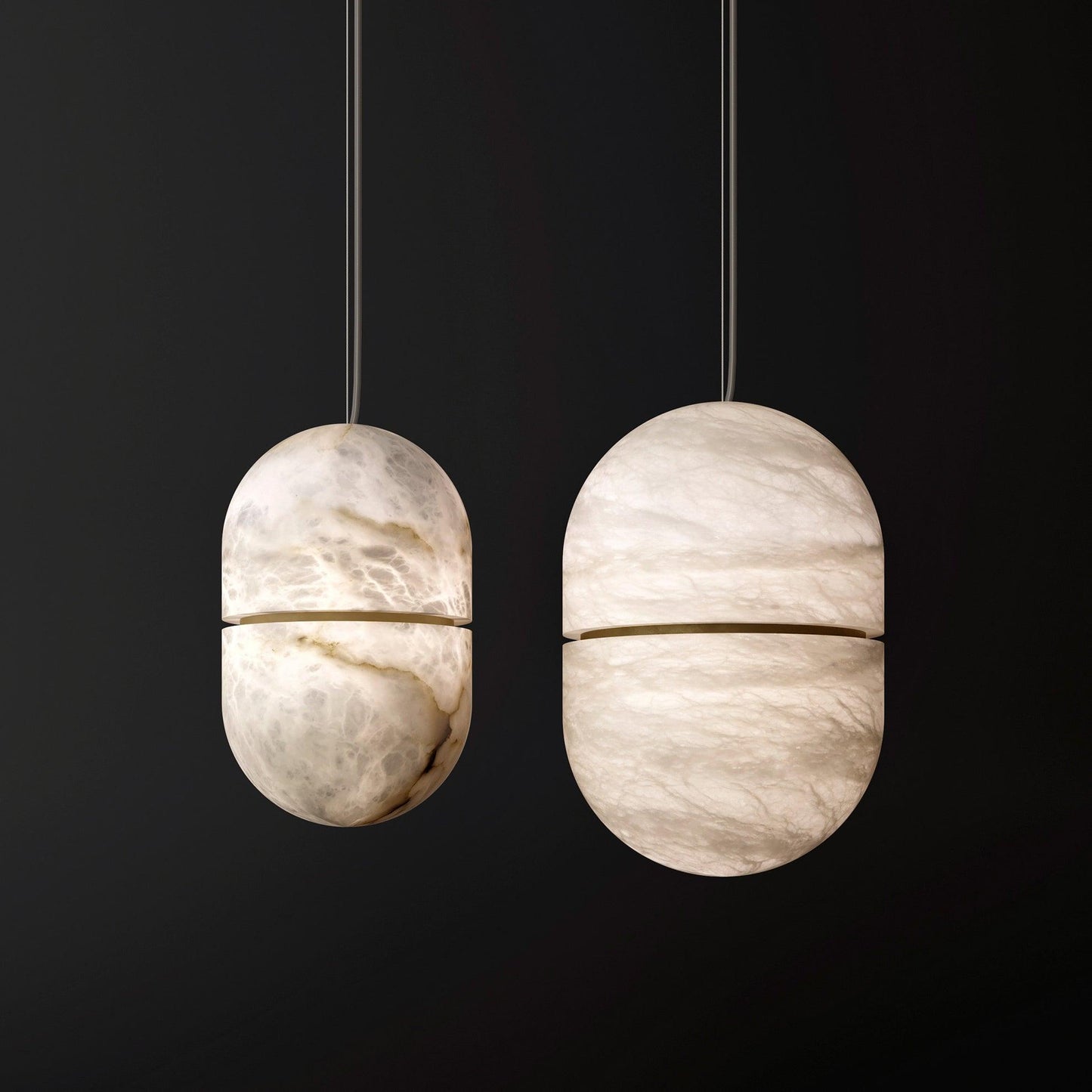 Strata Alabaster Pendant Light Capsule-shaped