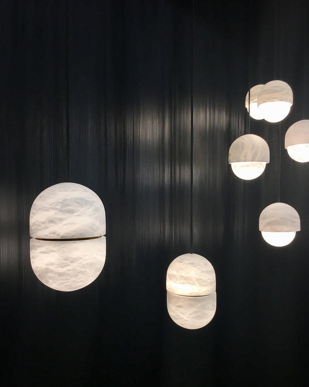 Strata Alabaster Pendant Light Capsule-shaped