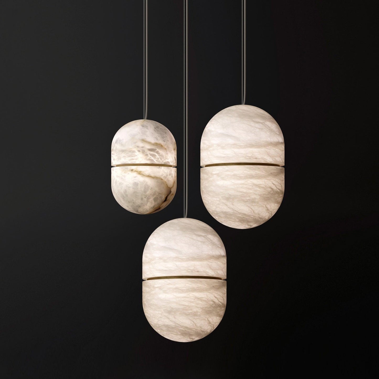 Strata Alabaster Pendant Light Capsule-shaped