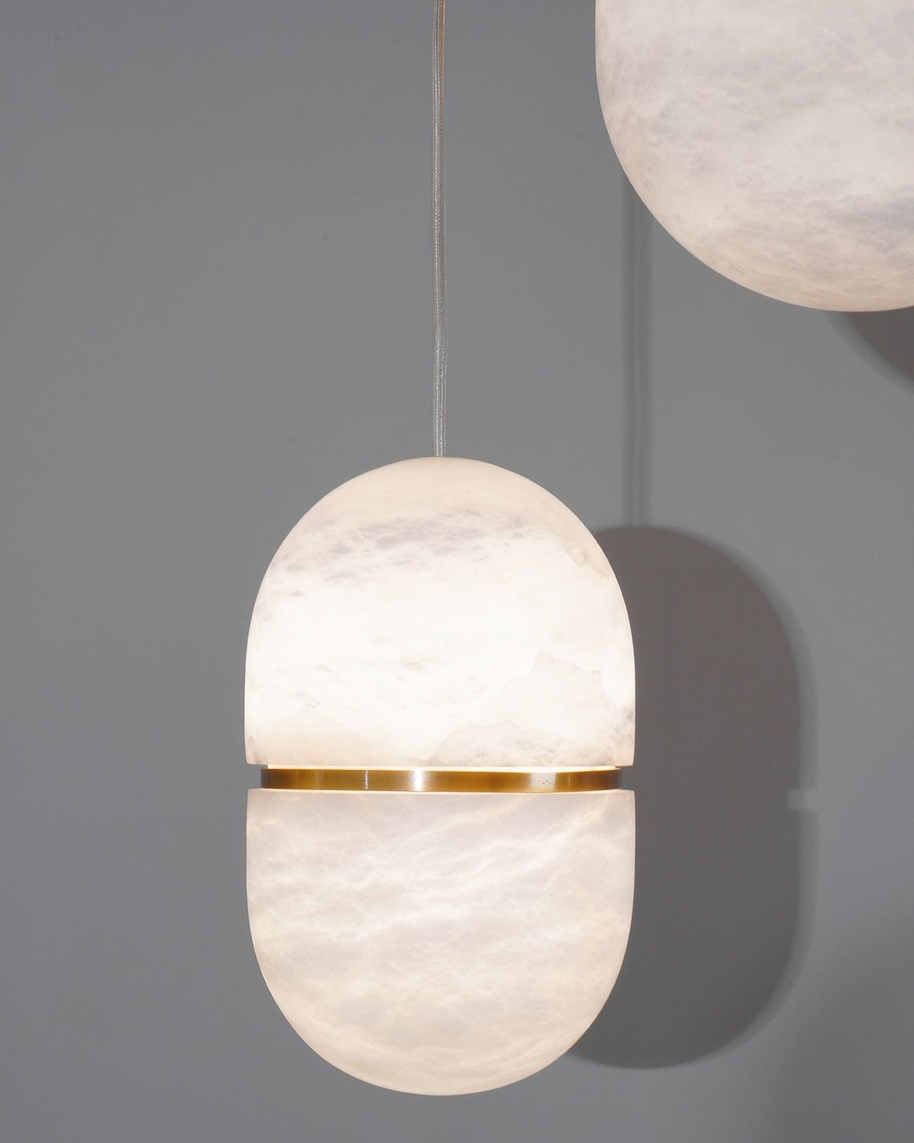 Strata Alabaster Pendant Light Capsule-shaped
