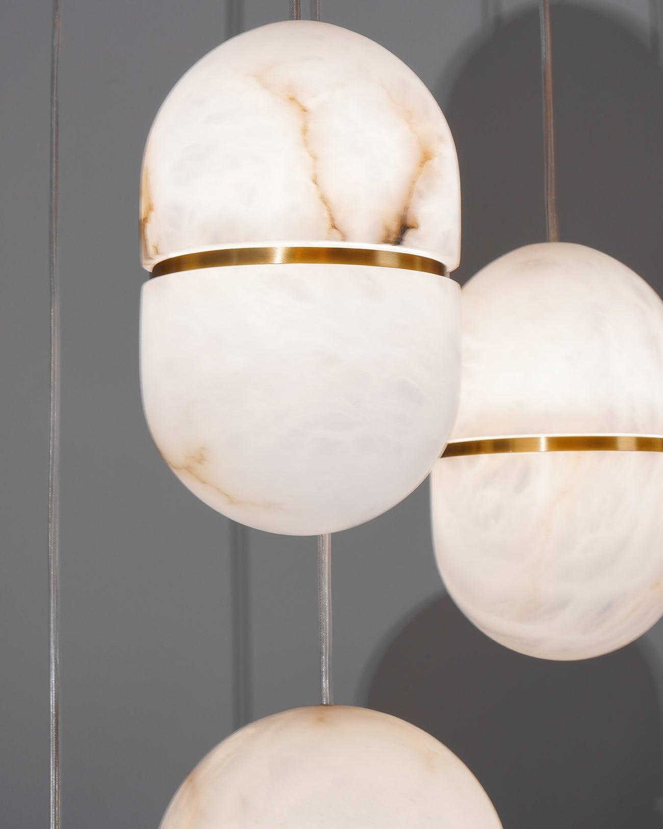 Strata Alabaster Pendant Light Capsule-shaped