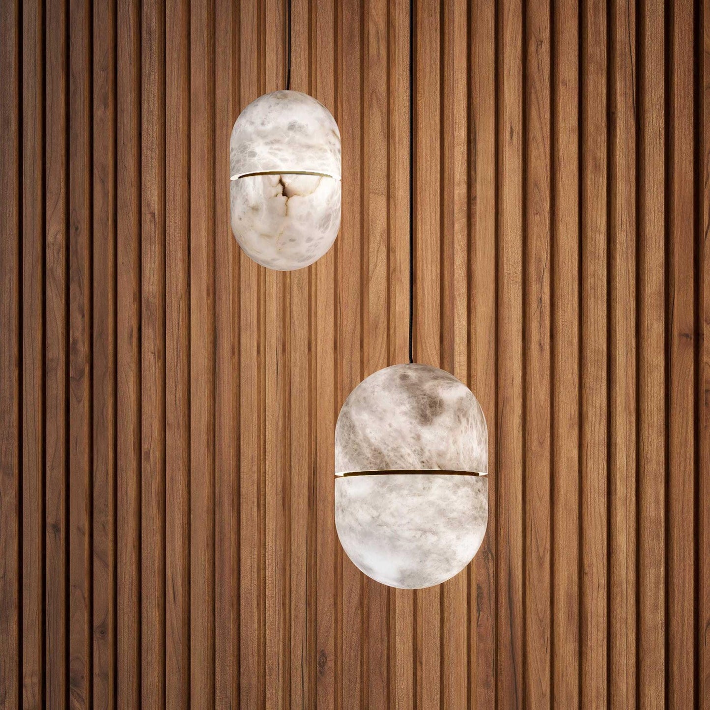 Strata Alabaster Pendant Light Capsule-shaped