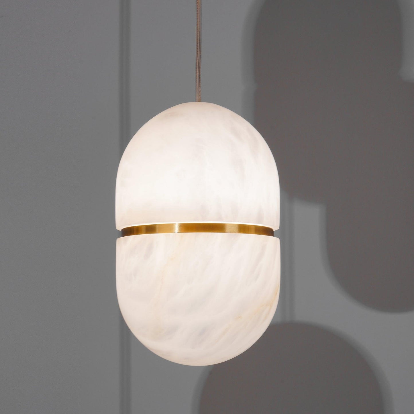 Strata Alabaster Pendant Light Capsule-shaped