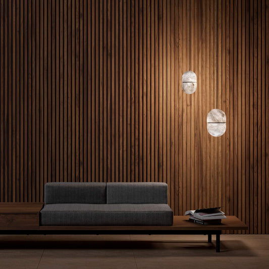 Strata Alabaster Pendant Light Capsule-shaped