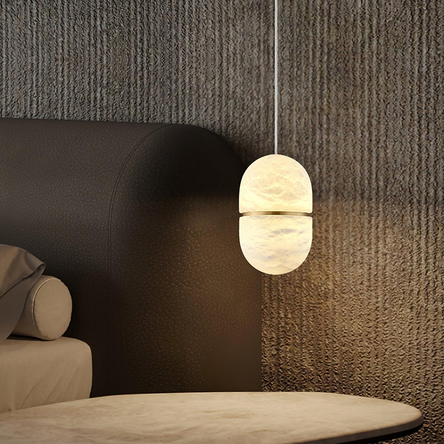 Strata Alabaster Pendant Light Capsule-shaped