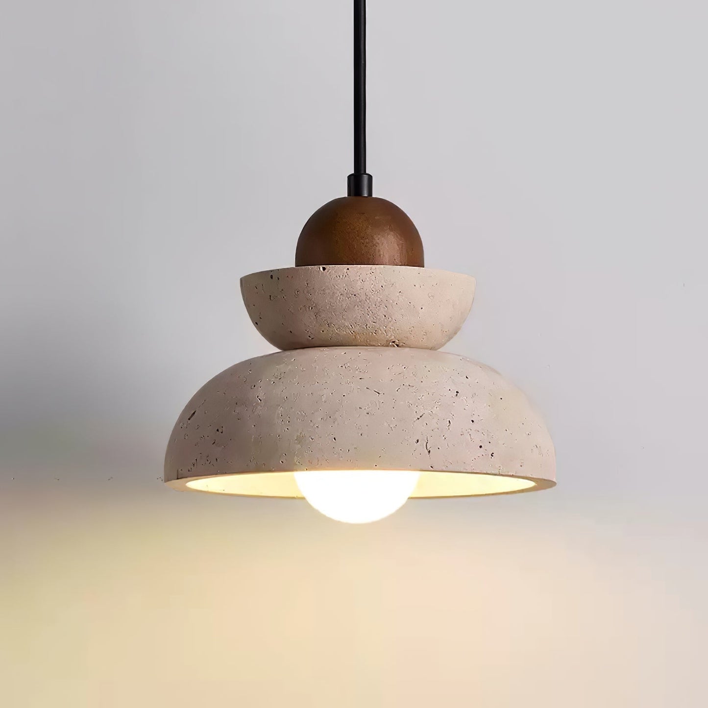Zophaos Tiered-bell Travertine Pendant Light