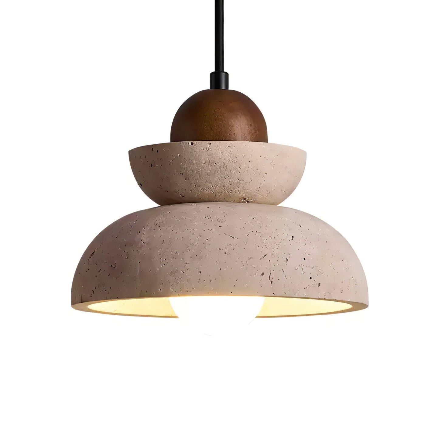 Zophaos Tiered-bell Travertine Pendant Light
