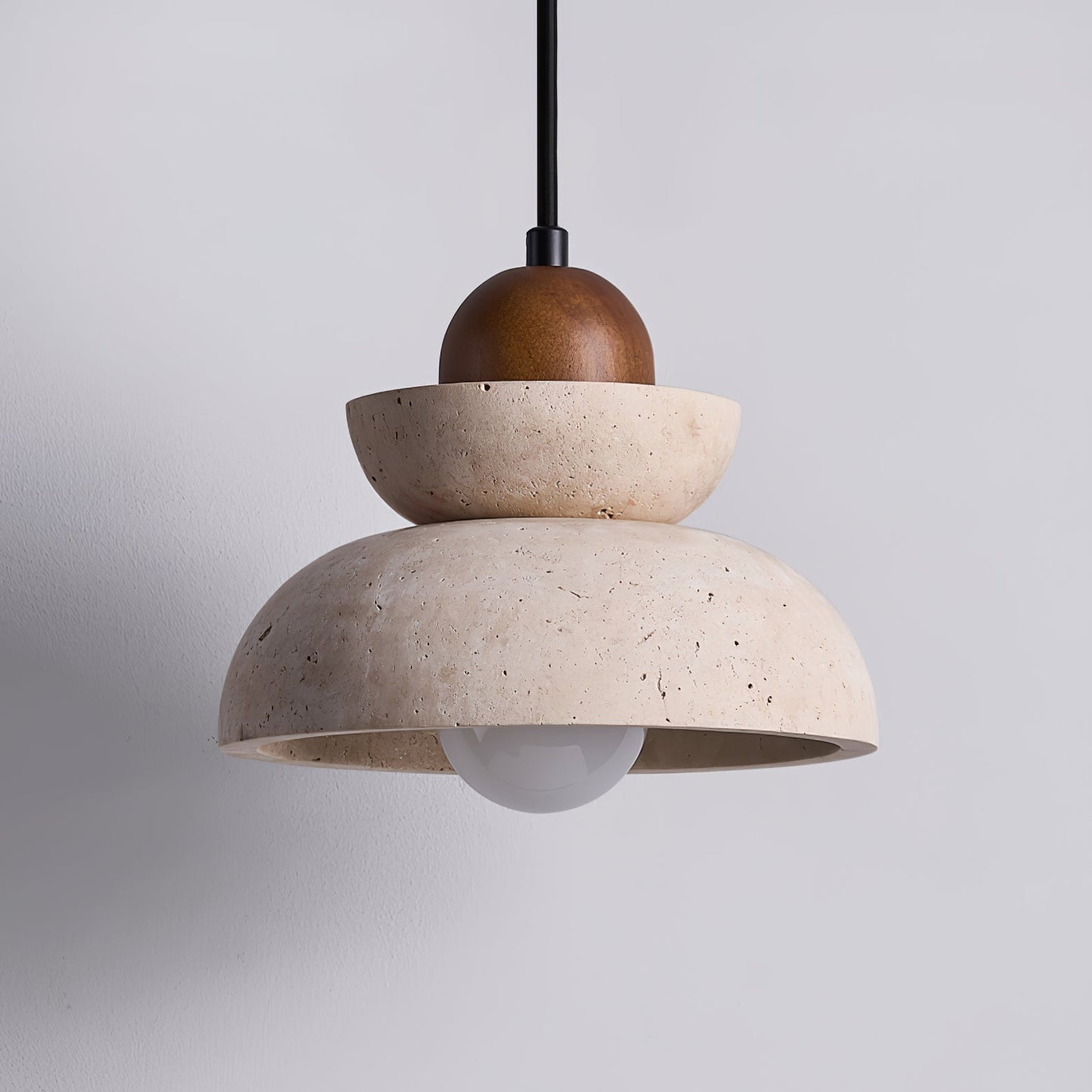 Zophaos Tiered-bell Travertine Pendant Light