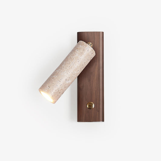 Ornoria Cylindrical Travertine Wall Light Spotlight