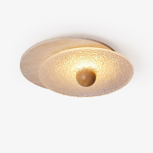 Orlora Circular Travertine Ceiling Light