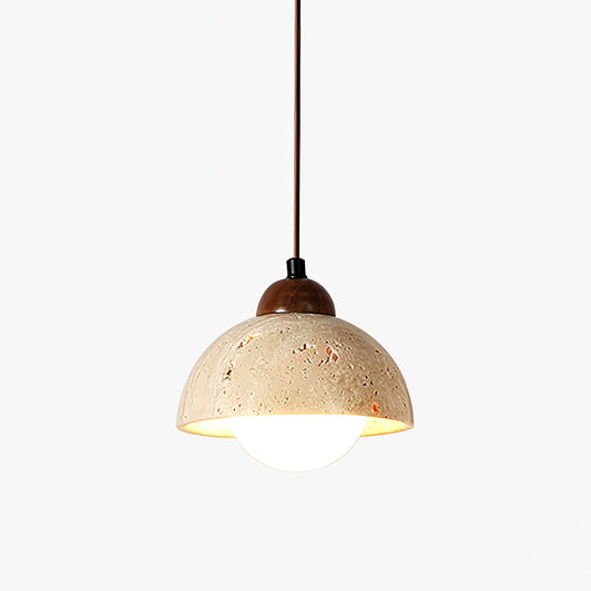 Orzora Dome-shaped Travertine Pendant Light