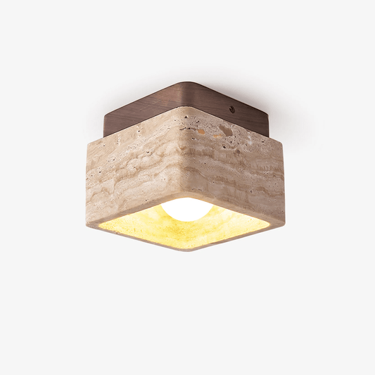 Alaearis Textured Travertine Ceiling Light