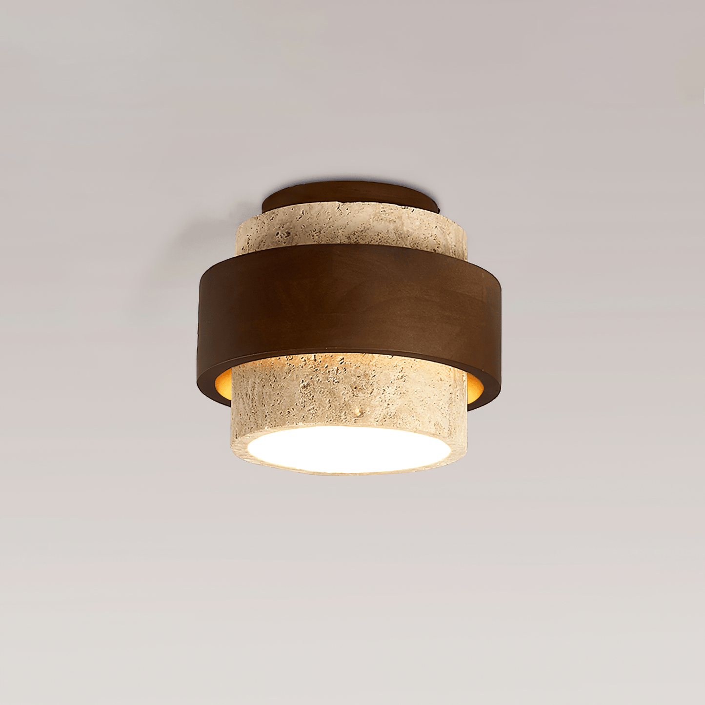 Eltalor Layered Ring Travertine Ceiling Light