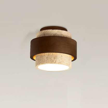 Eltalor Layered Ring Travertine Ceiling Light
