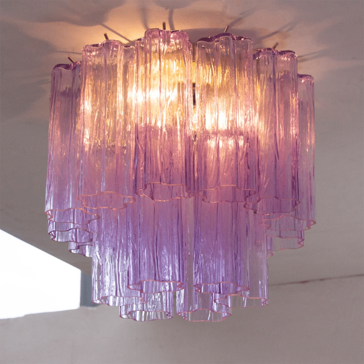Aurora Tubes Ceiling Lamp Pink Waterfall Style