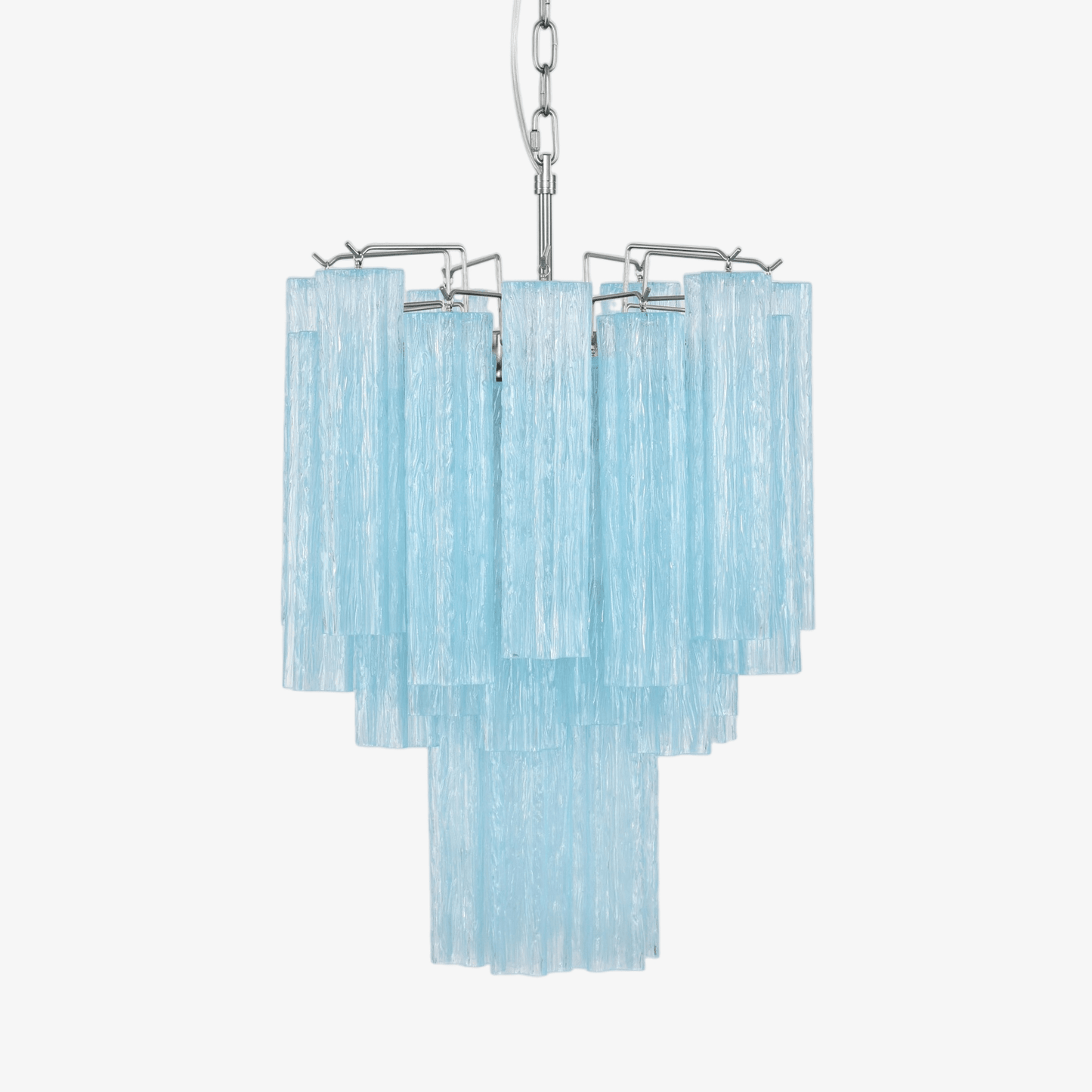 Aurora Chandelier Azzura Murano Glass Tube Coastal