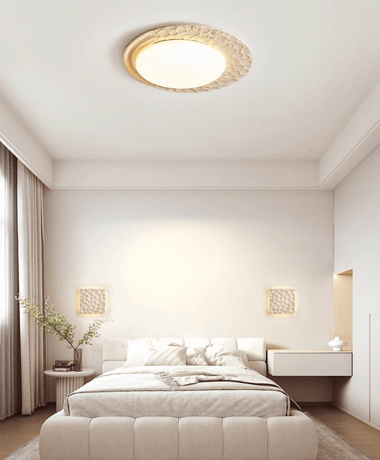 Ivsoris Textured Travertine Ceiling Light