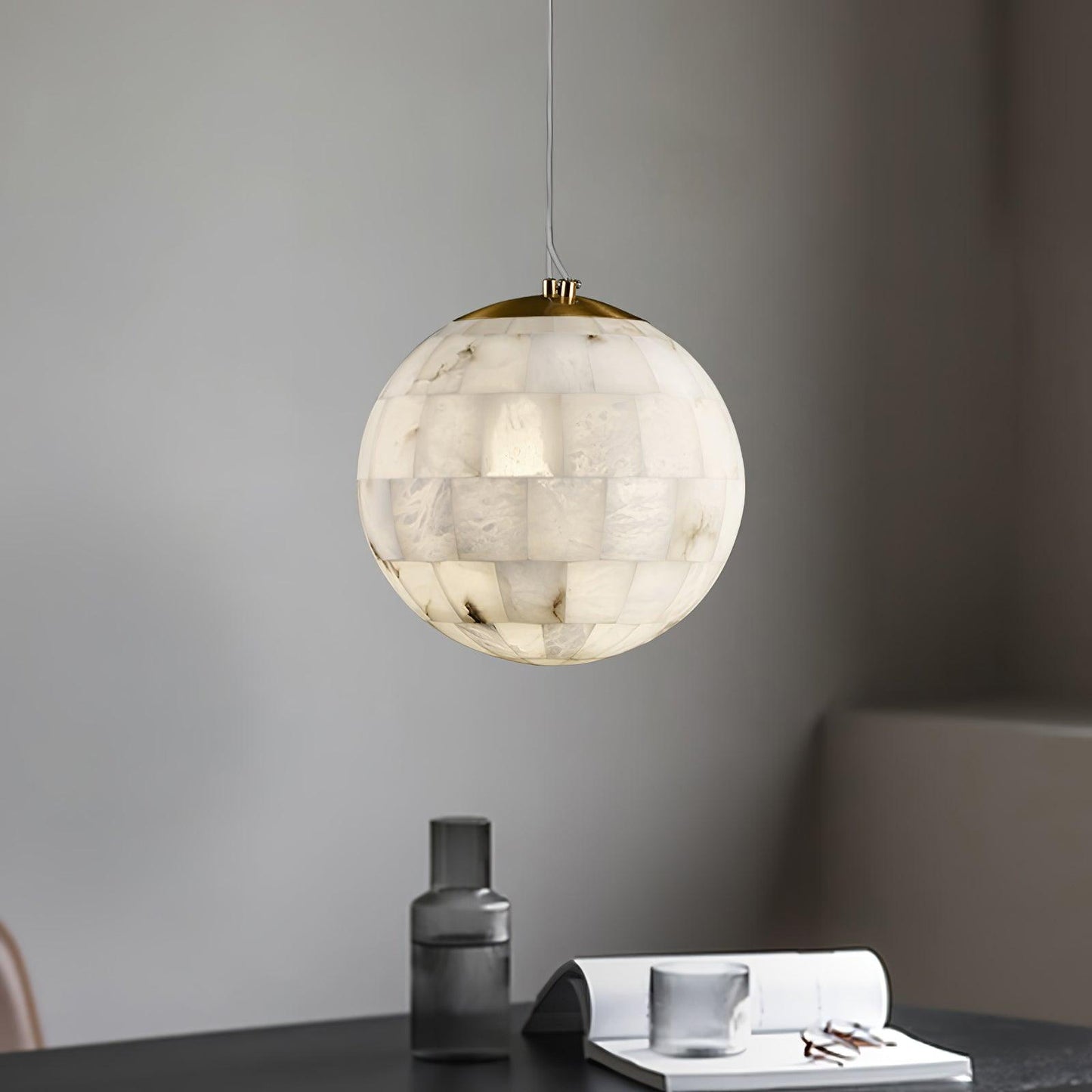 Isolde Alabaster Globe Pendant Light