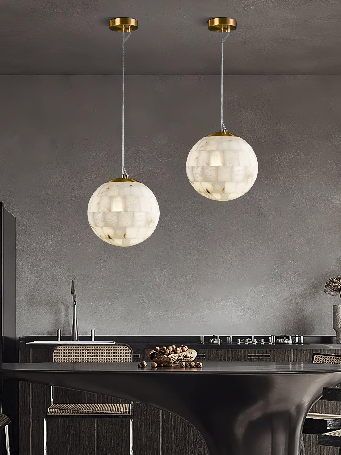 Isolde Alabaster Globe Pendant Light