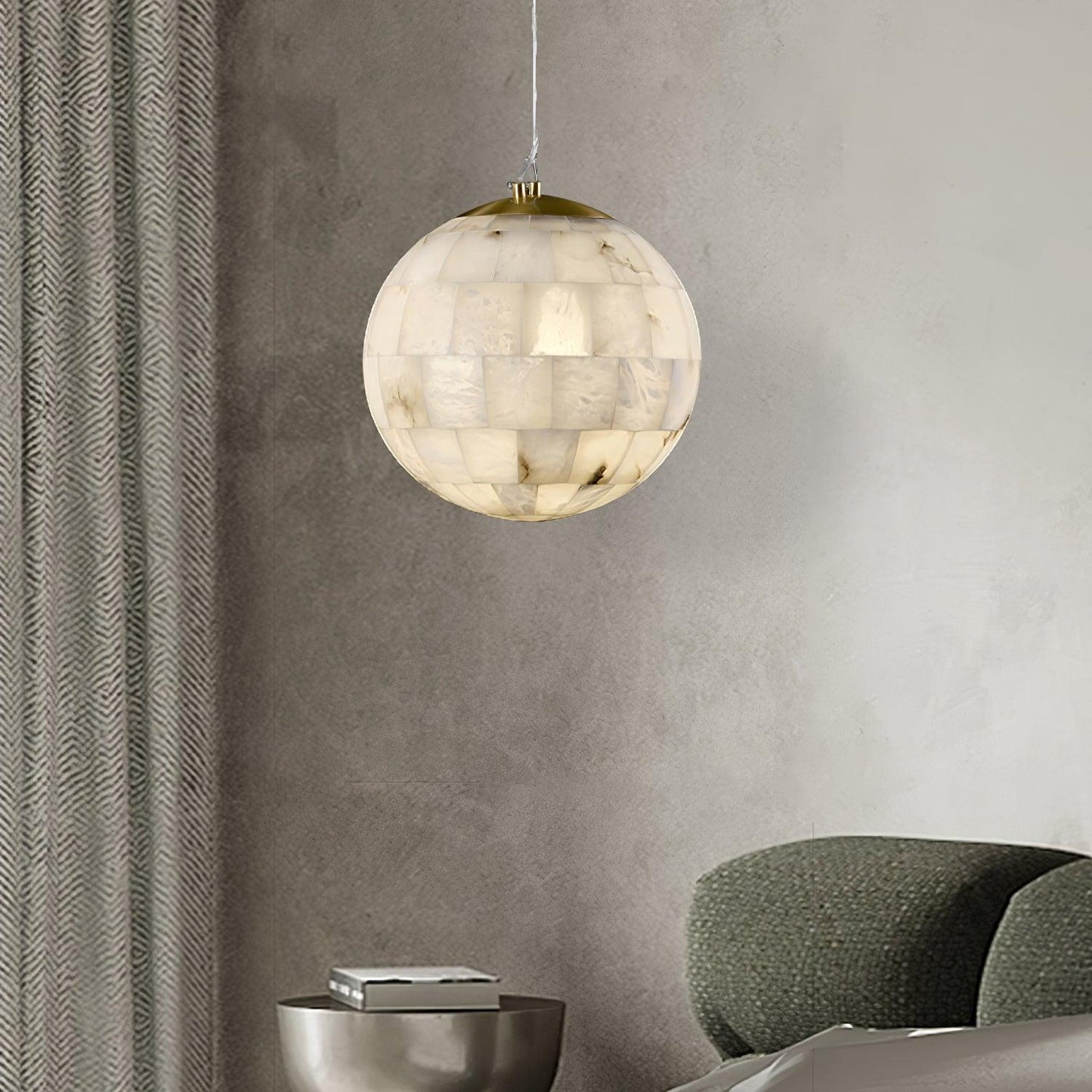 Isolde Alabaster Globe Pendant Light