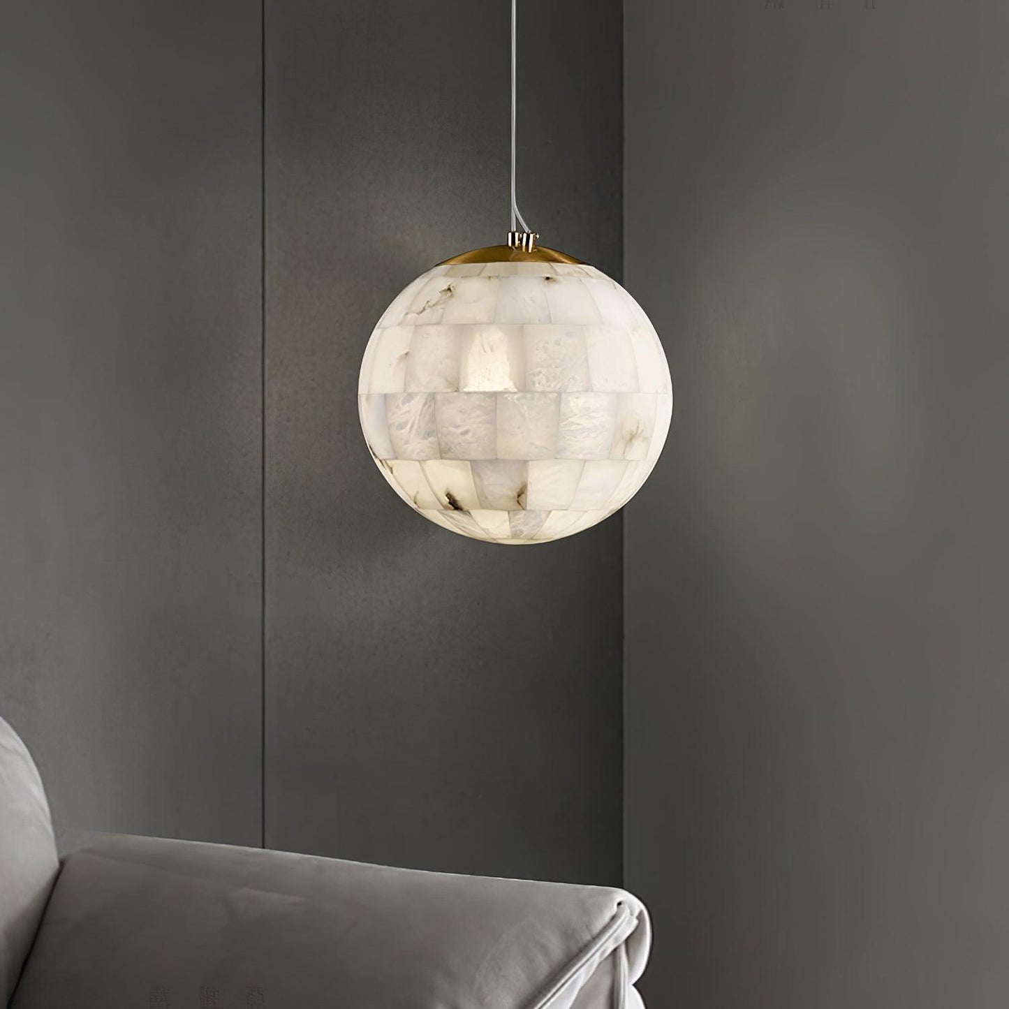 Isolde Alabaster Globe Pendant Light