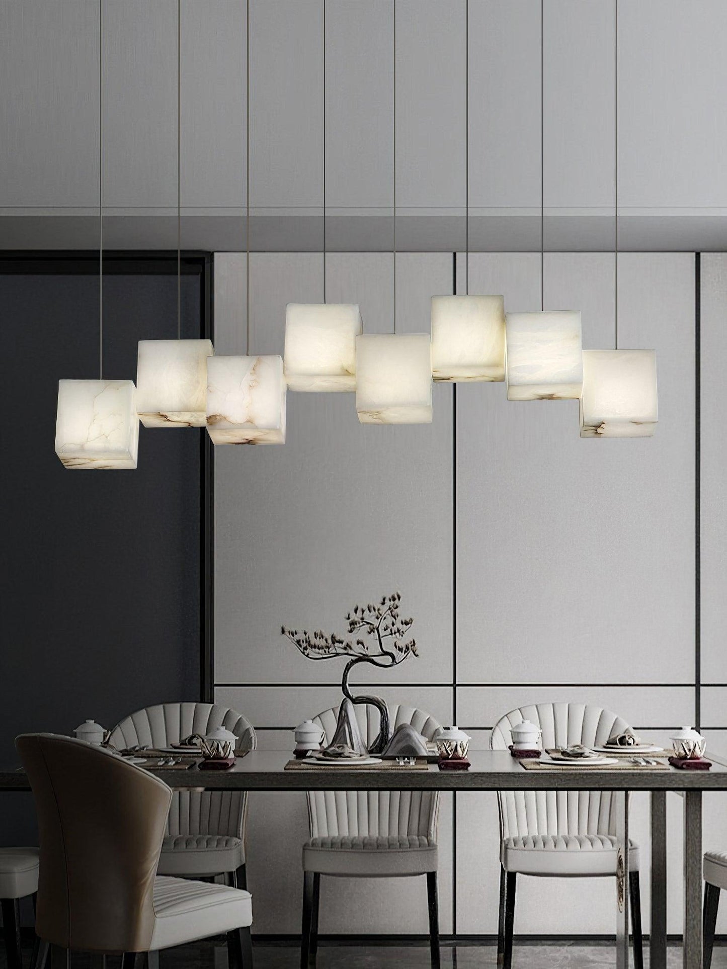 Eurraeel Alabaster Spiral Chandelier