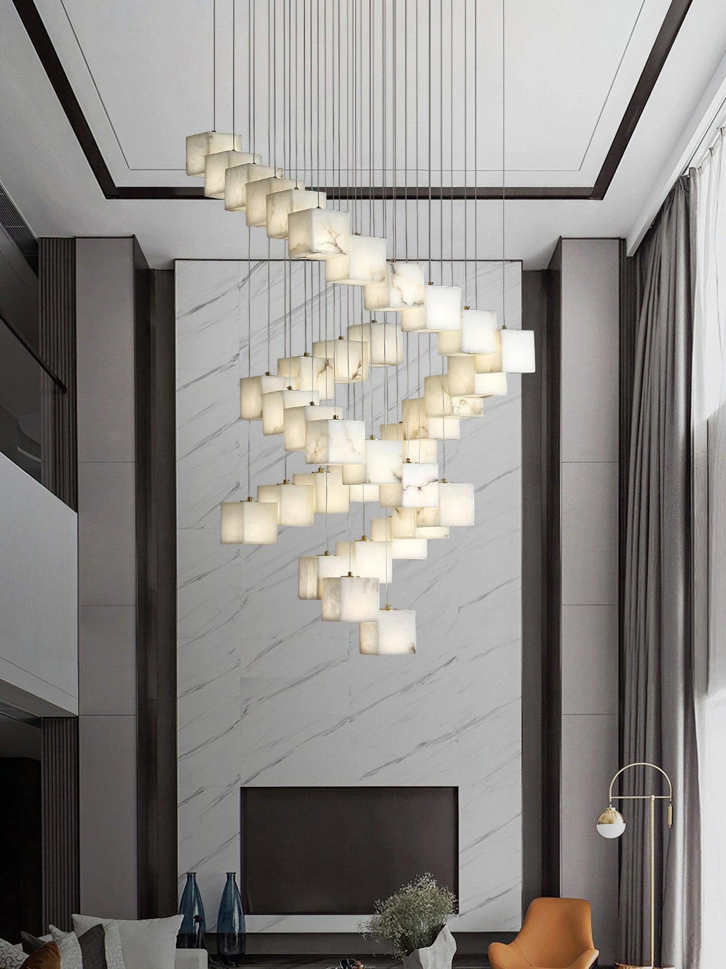 Eurraeel Alabaster Spiral Chandelier