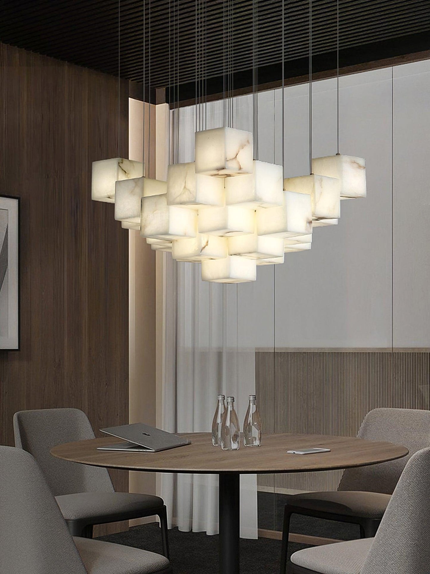 Eurraeel Alabaster Spiral Chandelier