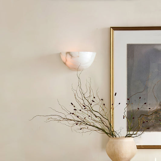 Selene Half-moon Alabaster Wall Light
