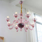 Chandelier Murano Glass Purple Pink