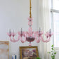 Chandelier Murano Glass Purple Pink