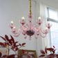 Chandelier Murano Glass Purple Pink