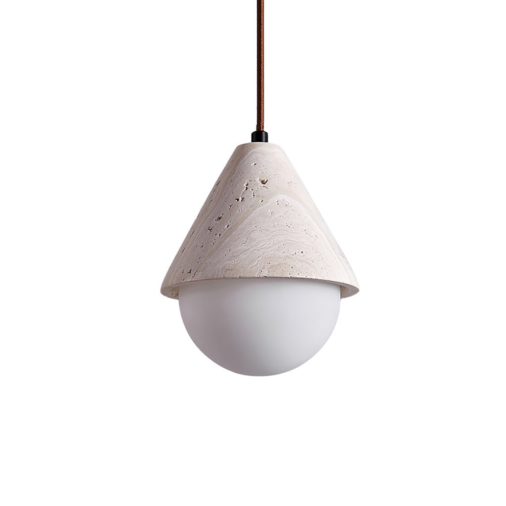 Cevynisra Cone Hemisphere Travertine Pendant Light