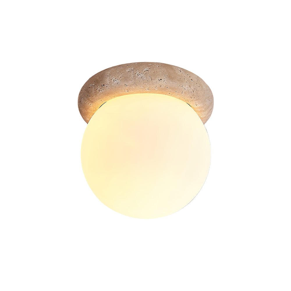 Colaeiel Disc-globe Travertine Ceiling Light