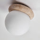 Colaeiel Disc-globe Travertine Ceiling Light