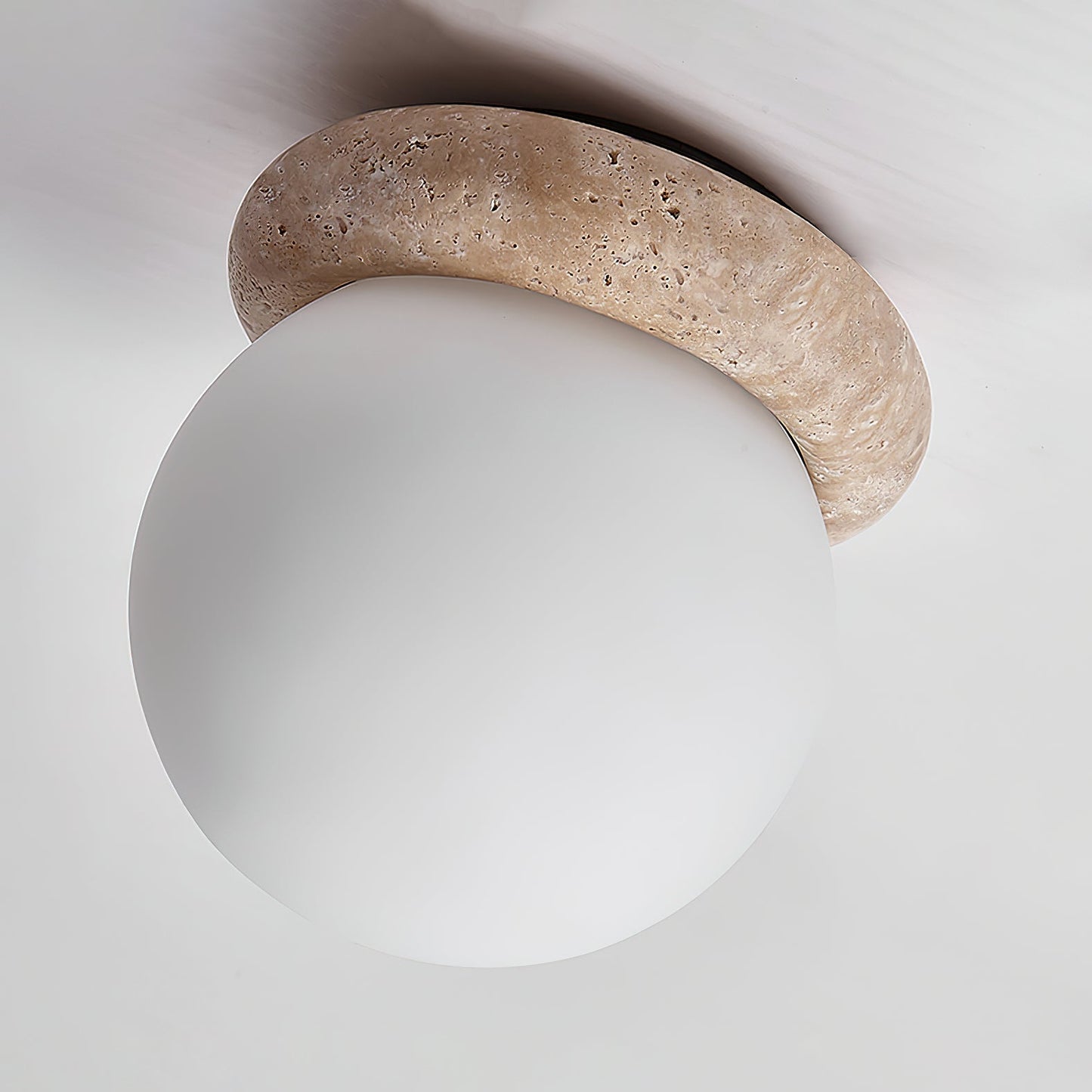 Colaeiel Disc-globe Travertine Ceiling Light