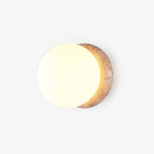 Caliror Round-plate Travertine Wall Light