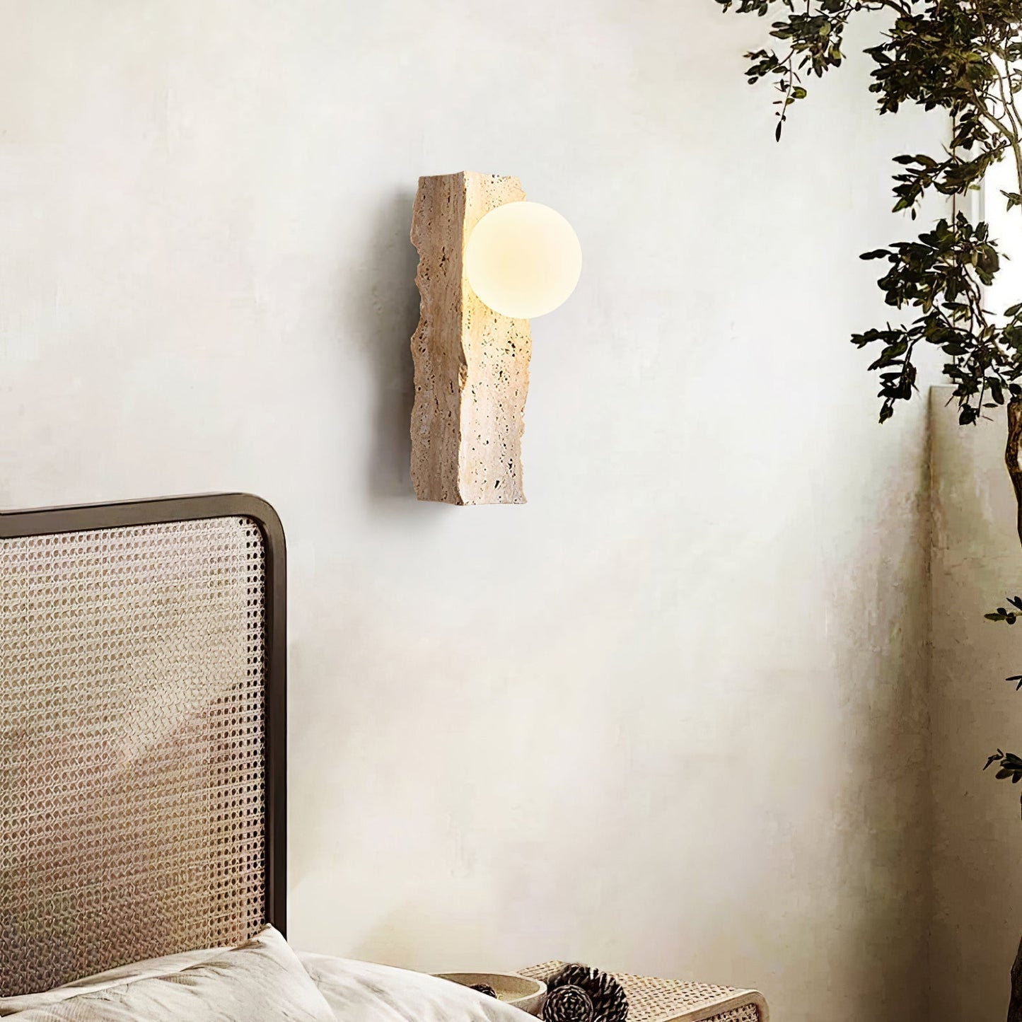 Elnoren Organic Travertine Wall Light