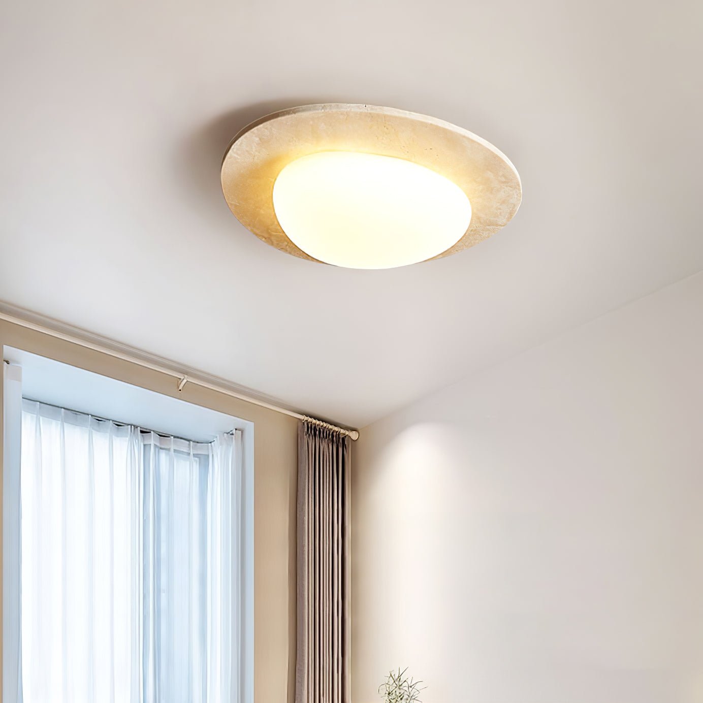 Orlaeisra Circular Travertine Ceiling Light