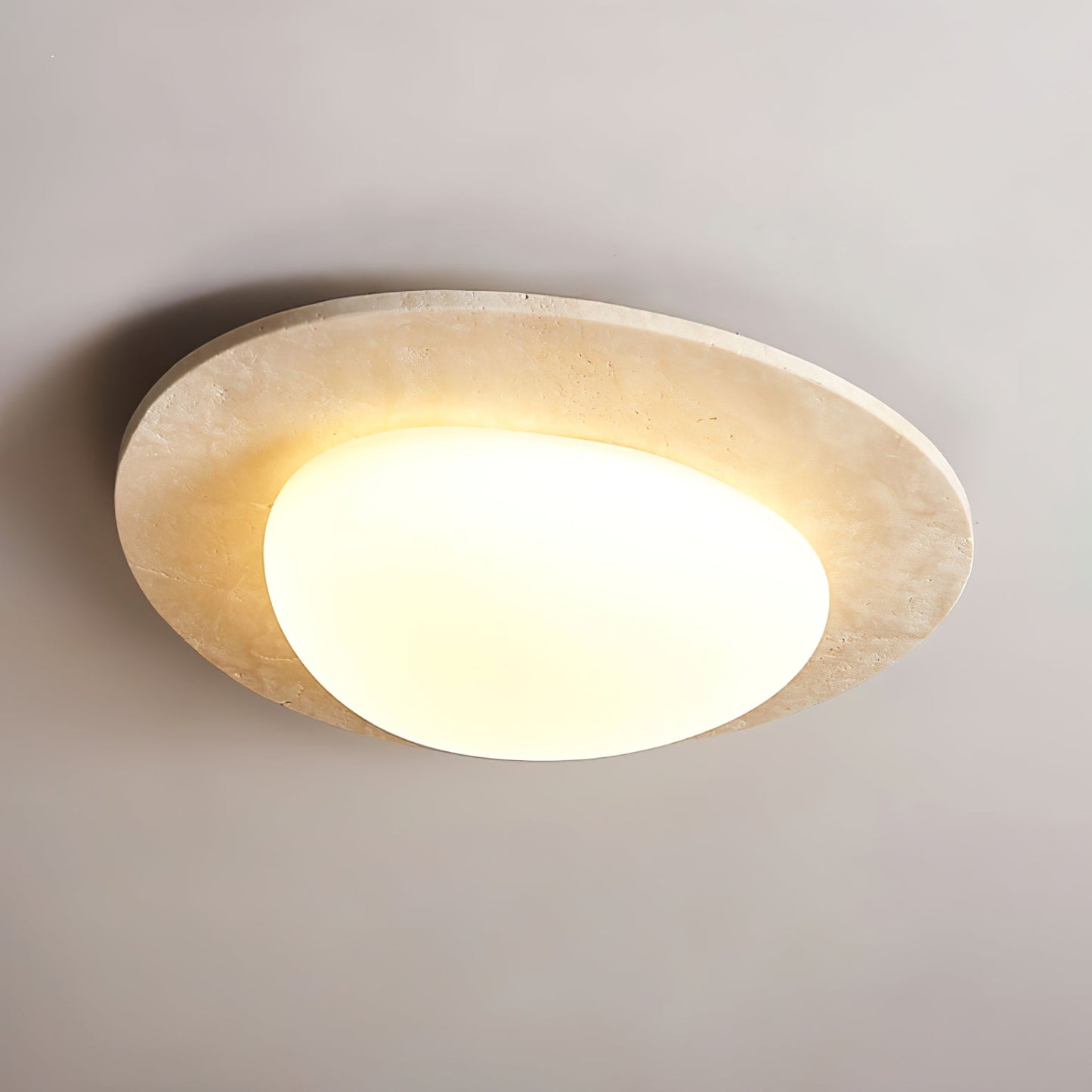 Orlaeisra Circular Travertine Ceiling Light