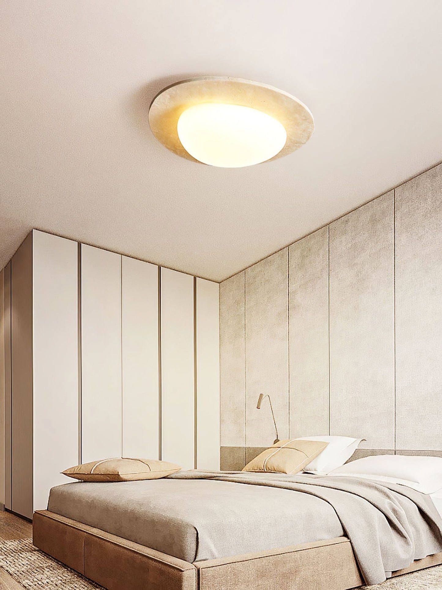 Orlaeisra Circular Travertine Ceiling Light
