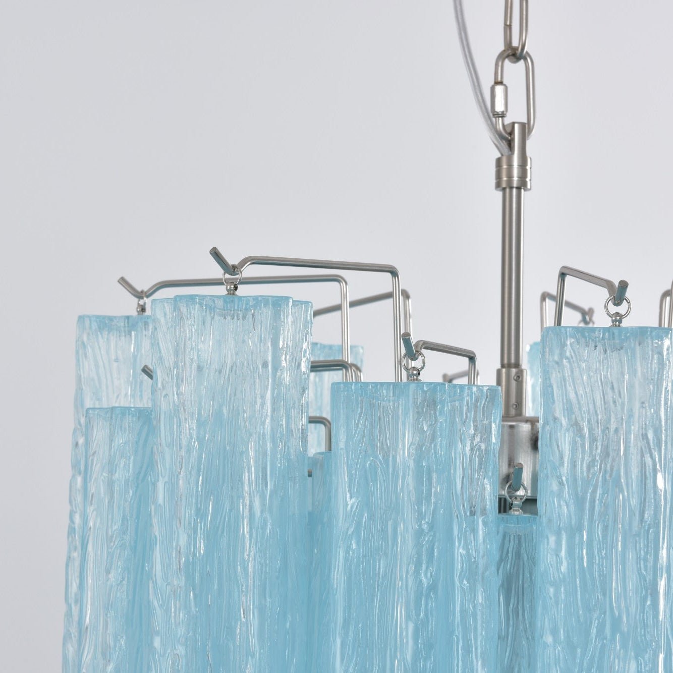 Aurora Chandelier Azzura Murano Glass Tube Coastal