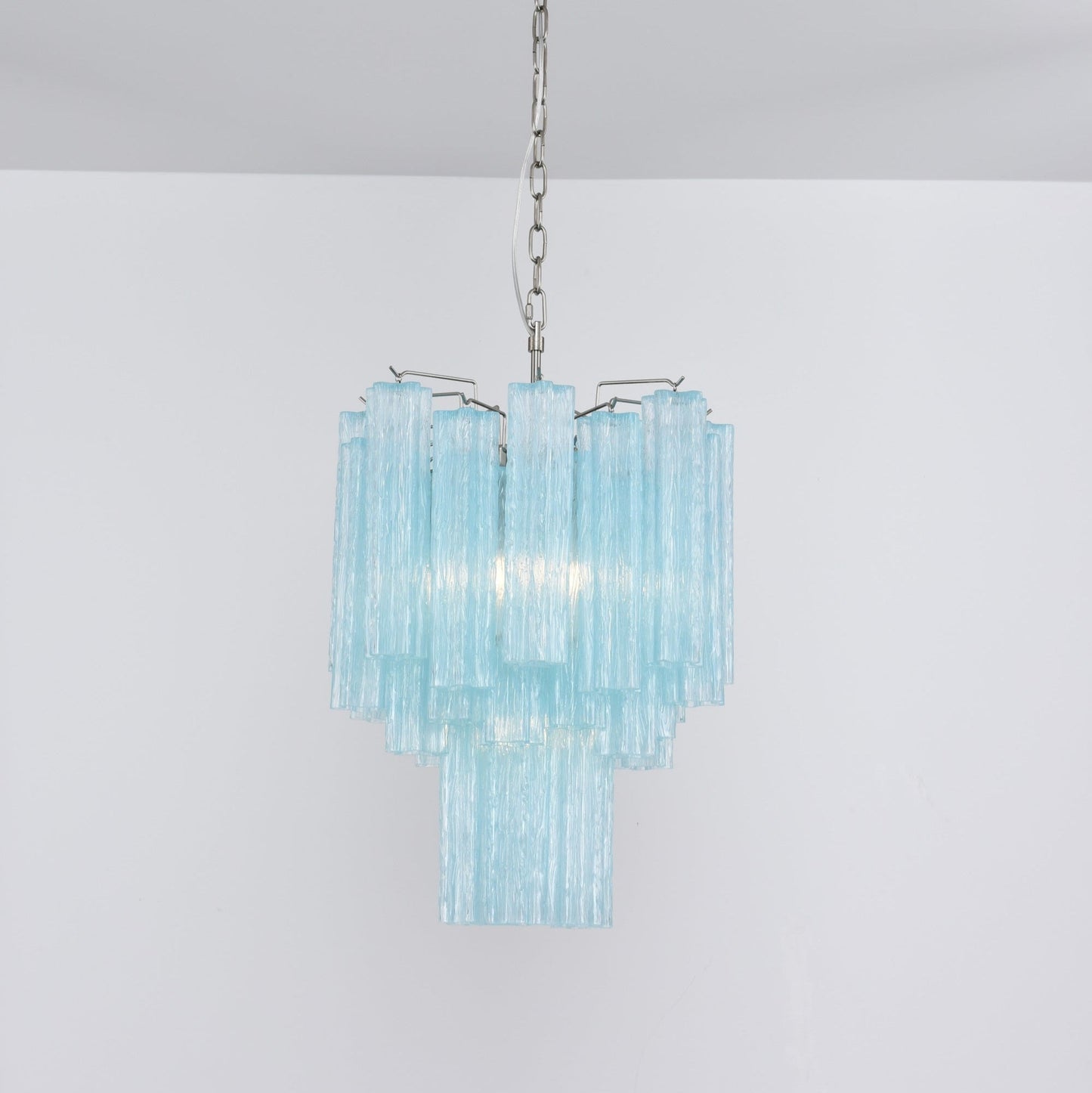 Aurora Chandelier Azzura Murano Glass Tube Coastal